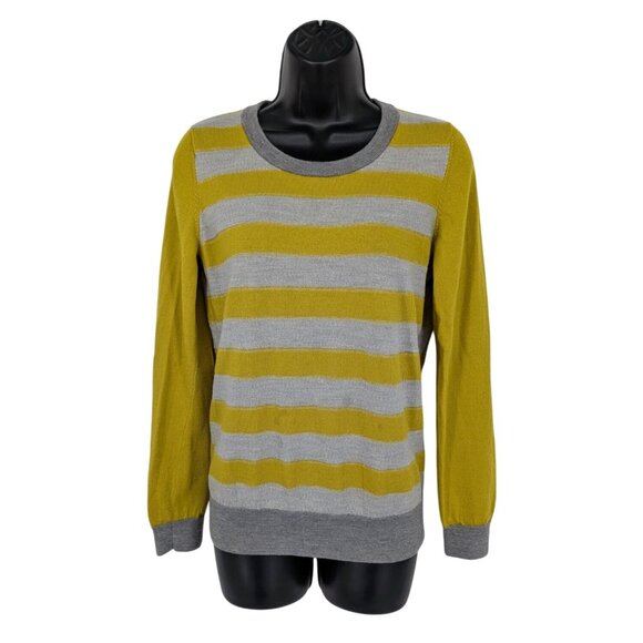 Banana Republic Sweater Women Size M 100% Merino Wool Pullover Colorblock Preppy - Picture 1 of 10